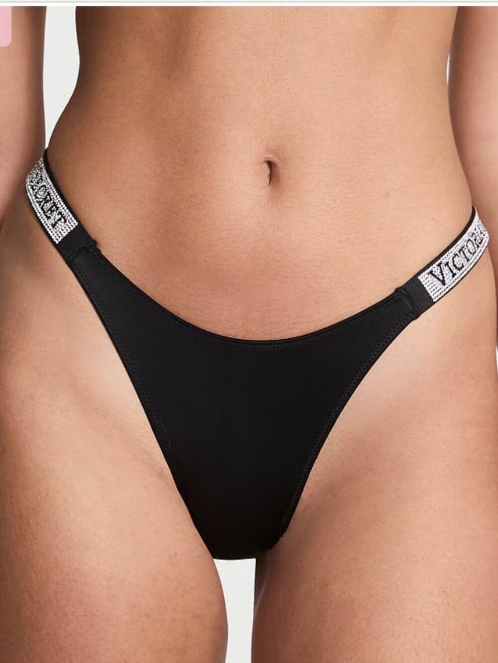 Very Sexy Shine Strap Brazilian Panty Shine Strap | Black Sz Small